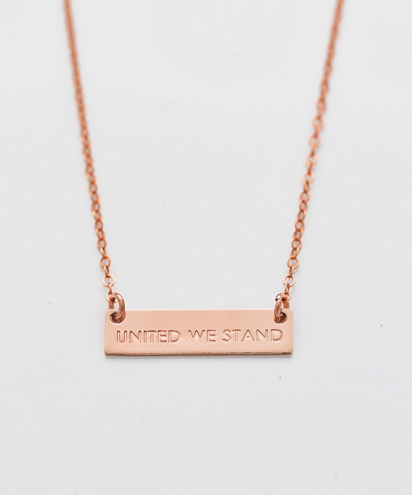 United We Stand Bar Necklace