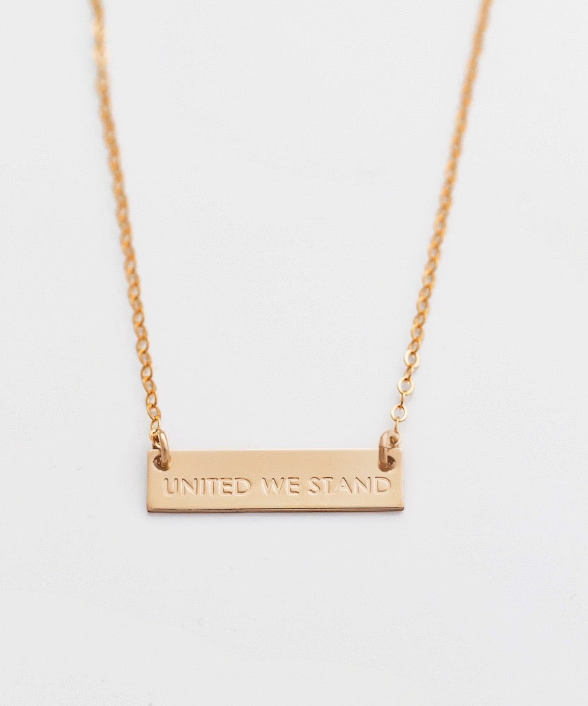 United We Stand Bar Necklace