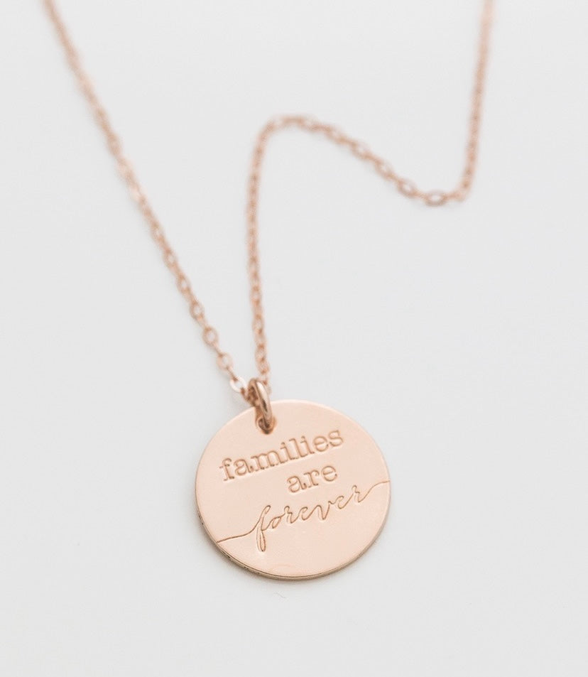 Families Are Forever Coin Necklace