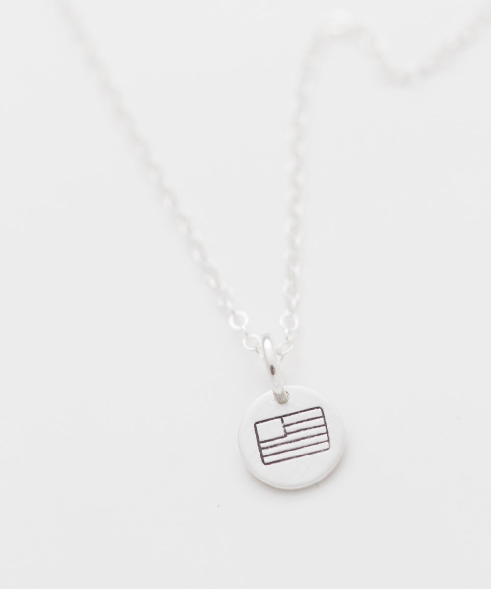 Petite Flag Coin Necklace