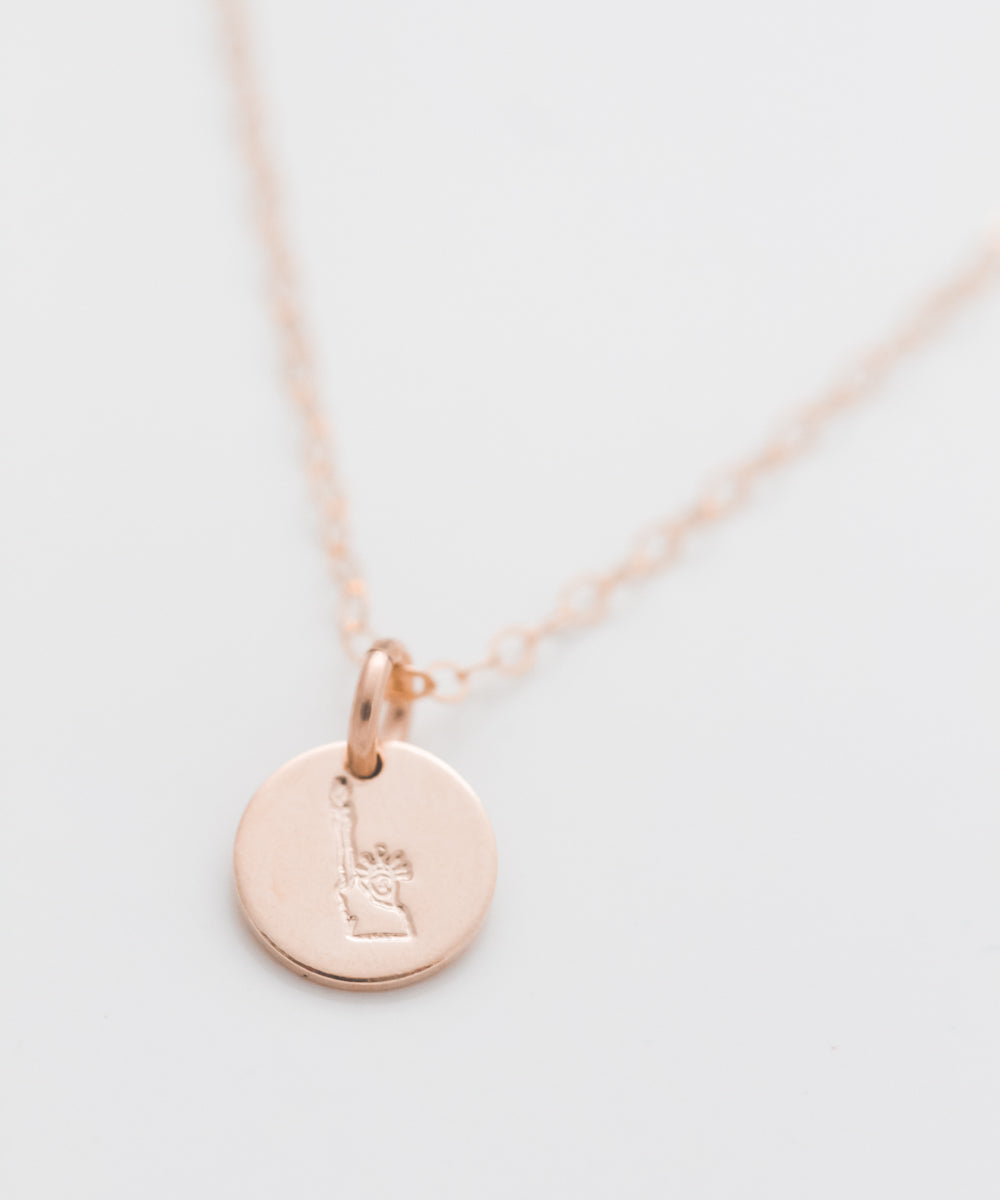 Petite Statue of Liberty Coin Necklace