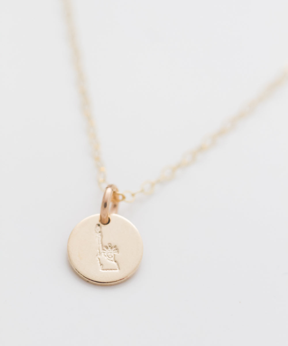 Petite Statue of Liberty Coin Necklace