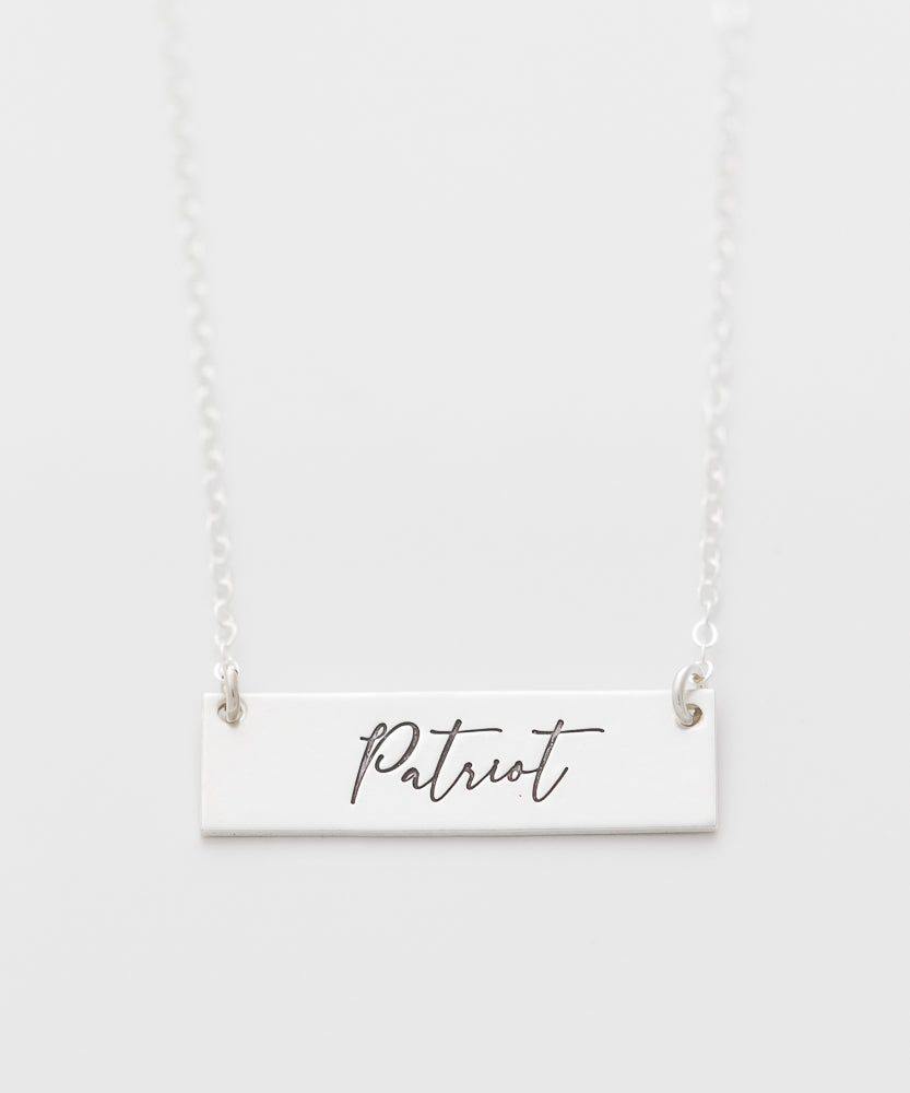 Patriot Bar Necklace (Script)
