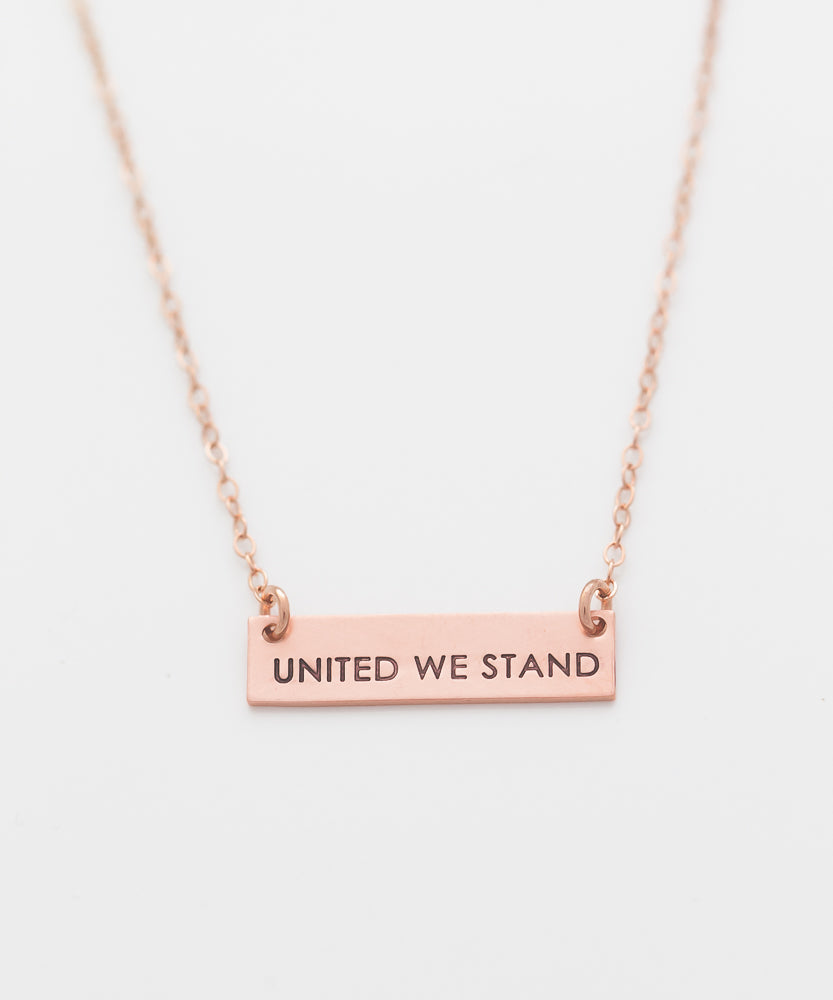 United We Stand Bar Necklace