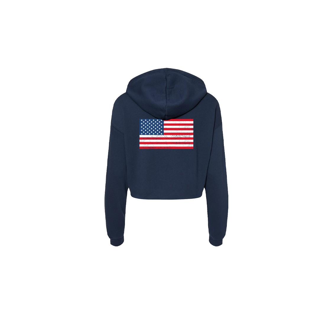 Stars & Stripes Cropped Hoodie - Womens
