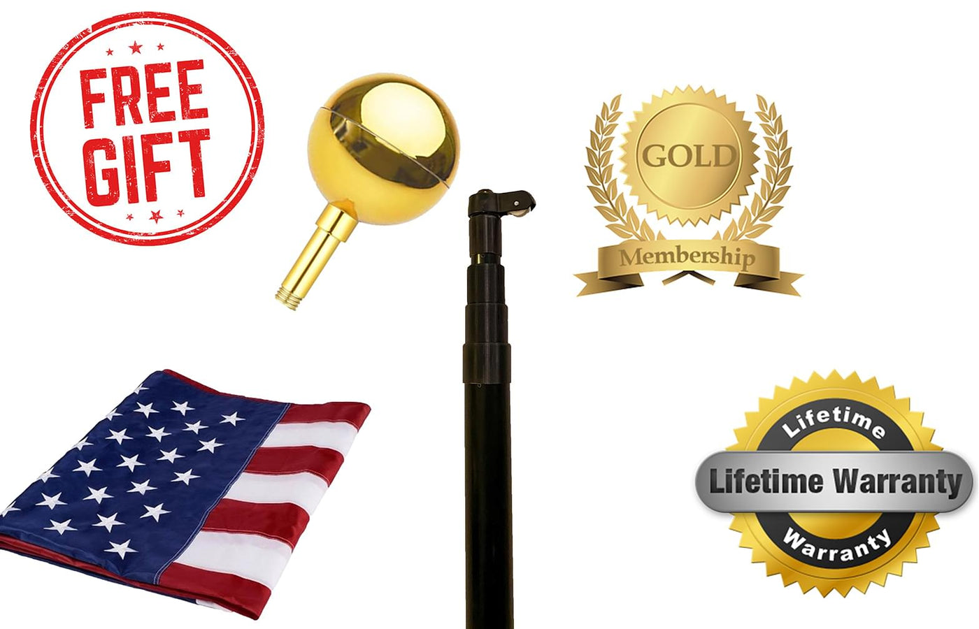 STAND - Roosevelt Premium Flag Pole Kit