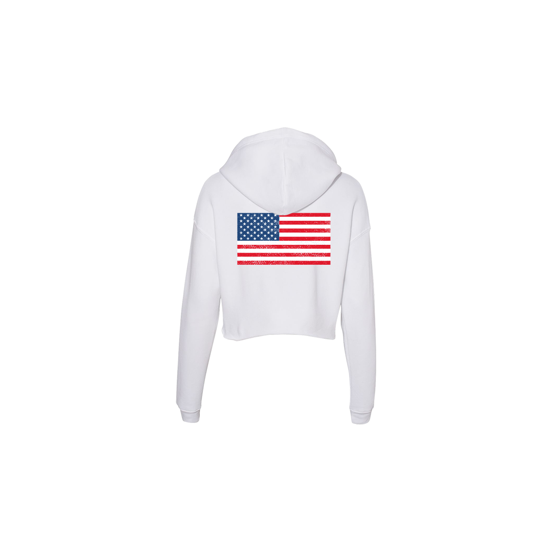Stars & Stripes Cropped Hoodie - Womens