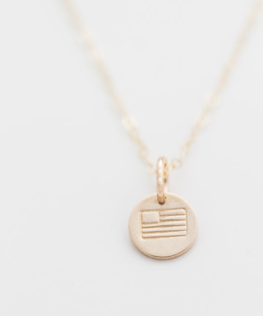 Petite Flag Coin Necklace